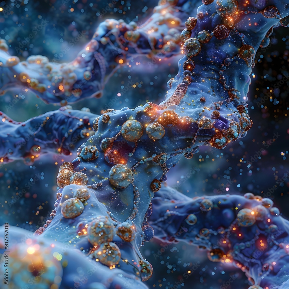 Captivating Microscopic Depiction of Ethereal DNA Helix and Chromosome Structure Captivating Microscopic Depiction of Ethereal DNA Helix and Chromosome Structure