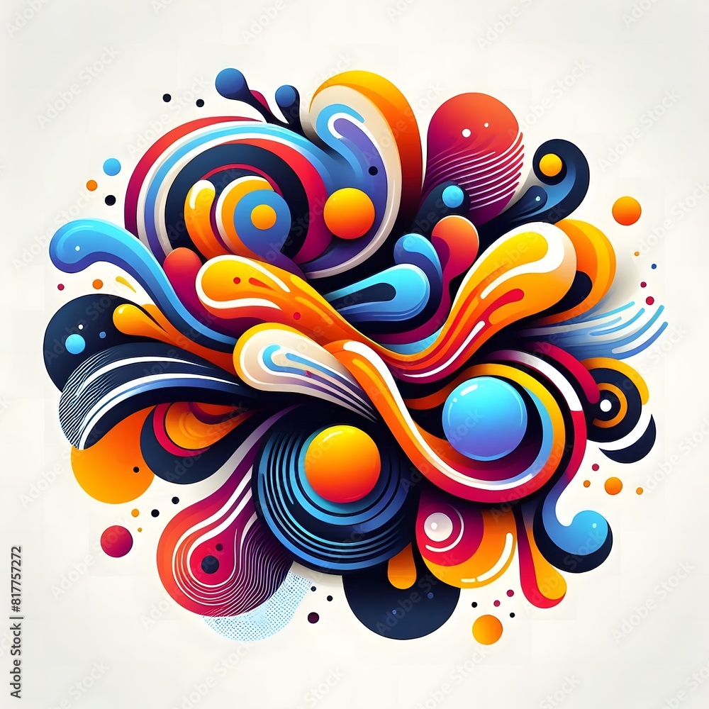 AI Generate of Colorful Fluid Liquid Shapes as Abstract Decoration or Abstract Banner AI Generate of Colorful Fluid Liquid Shapes as Abstract Decoration or Abstract Banner