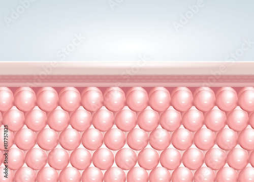Moisturizes the skin with collagen molecules. realistic vector illustration.