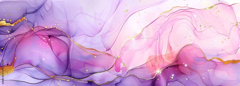 Abstract fluid art painting in the alcohol ink technique, light pink and purple colors Abstract fluid art painting in the alcohol ink technique, light pink and purple colors