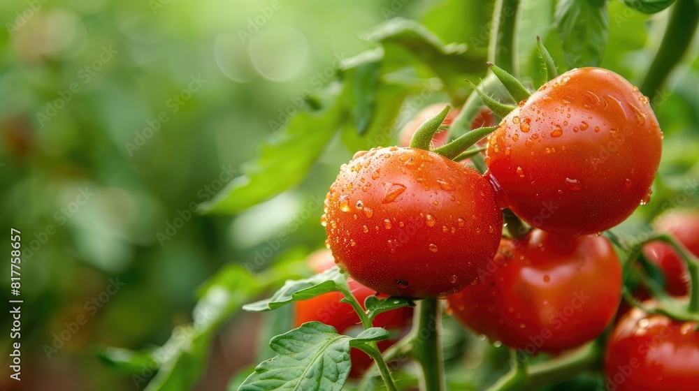 branch of delicious fresh red tomatoes 