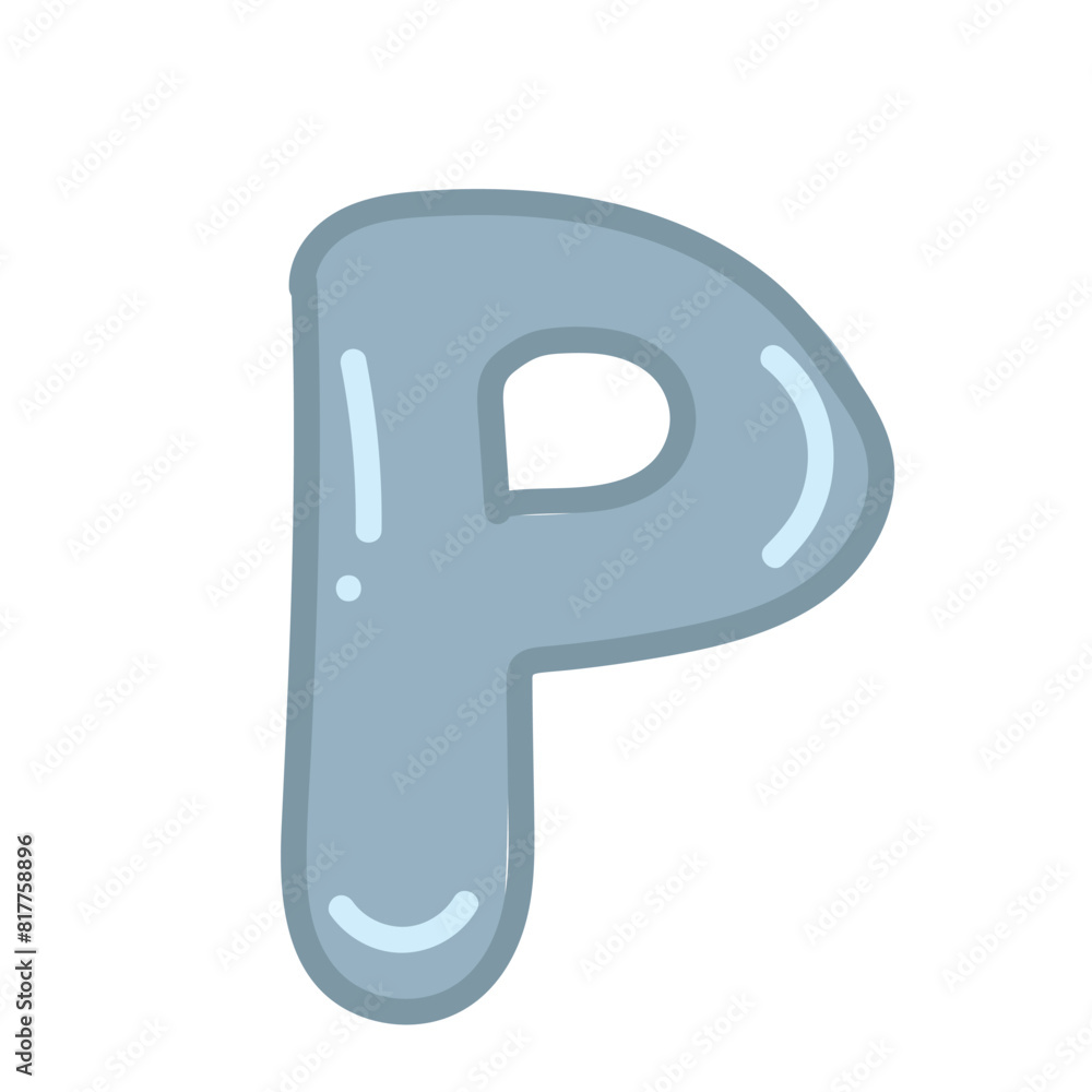Hand drawn letter P in bubble style Hand drawn letter P in bubble style
