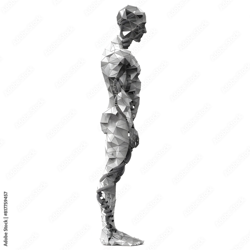 Minimalist Genetic Silhouette Conceptual Digital of Human Form and Chromosomes Minimalist Genetic Silhouette Conceptual Digital of Human Form and Chromosomes