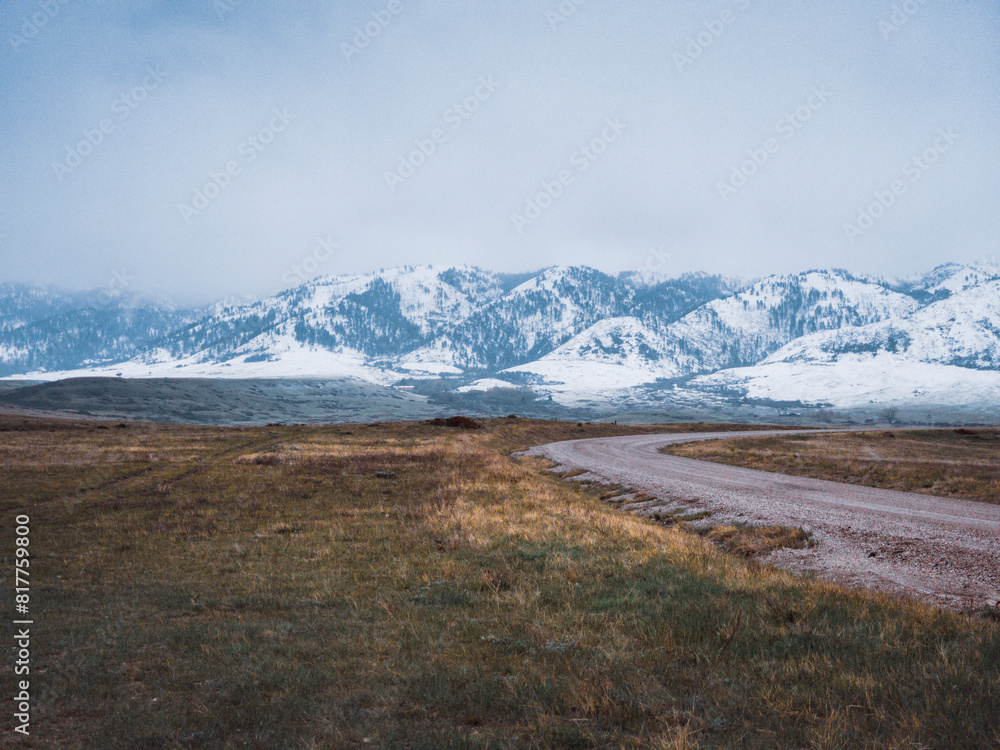 Scenic view of the landscapes around Casper, Wyoming on a cloudy day Scenic view of the landscapes around Casper, Wyoming on a cloudy day