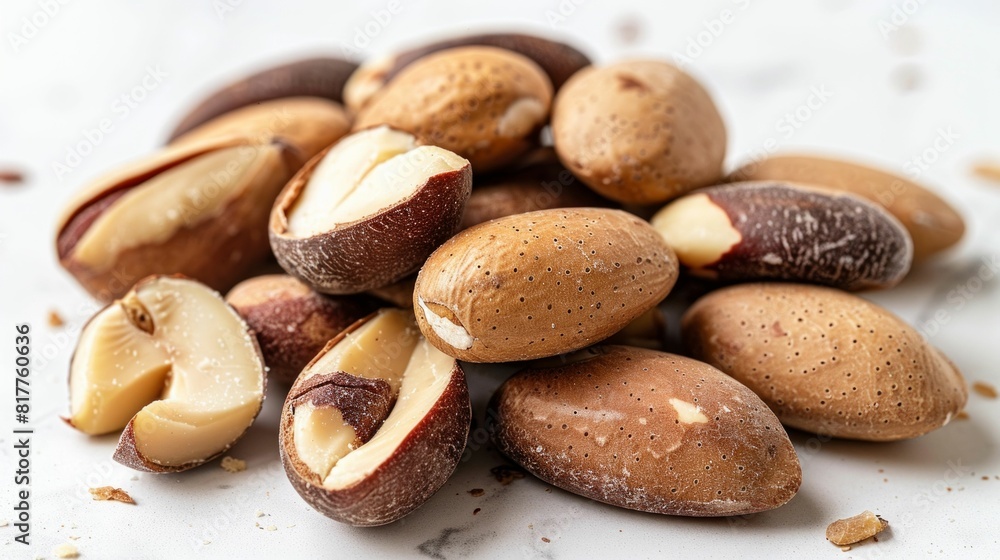 Brazil Nuts on White Background. Generative ai Brazil Nuts on White Background. Generative ai