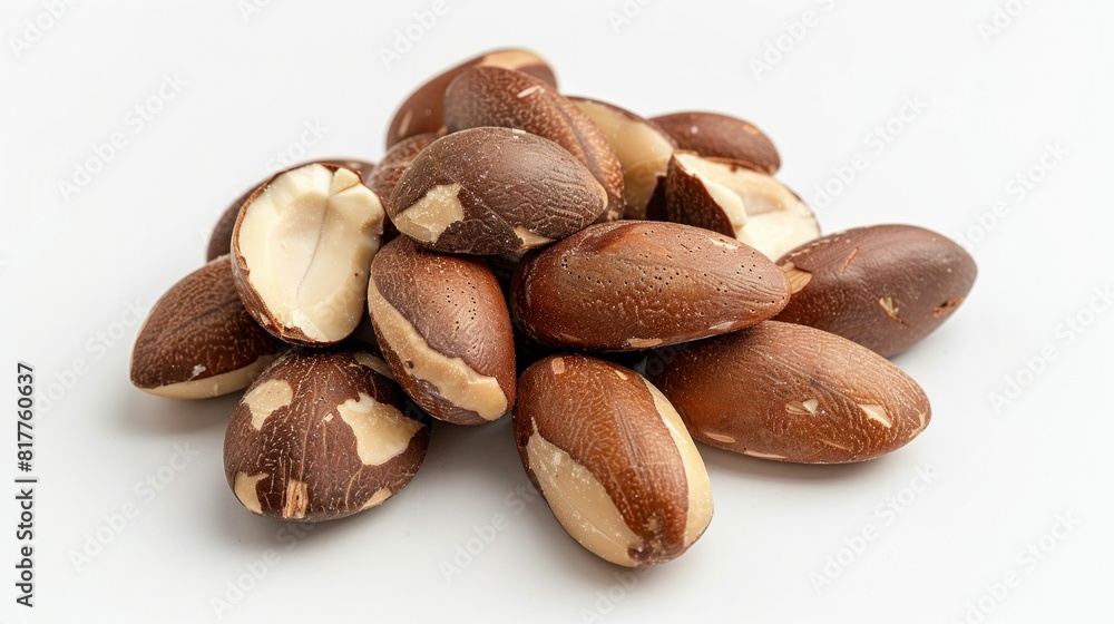 Brazil Nuts on White Background. Generative ai Brazil Nuts on White Background. Generative ai