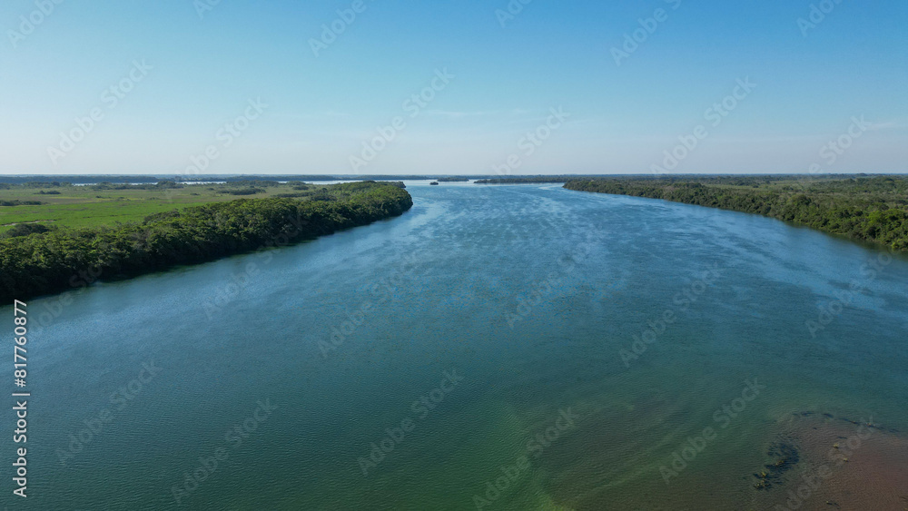 Aerial View of Parana river, Brazil Aerial View of Parana river, Brazil