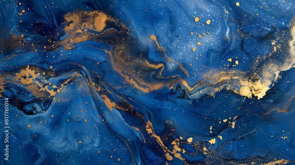 Abstract blue marble texture with gold splashes, blue luxury background. Abstract blue marble texture with gold splashes, blue luxury background.