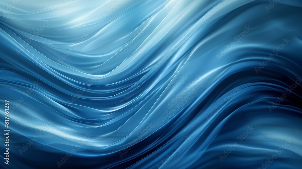 Fototapeta premium Vivid abstract stripes and soft waves in retro blue, focus on the interplay of light and color, concept of elegant graphics, dynamic, Silhouette, designer wallpaper backdrop