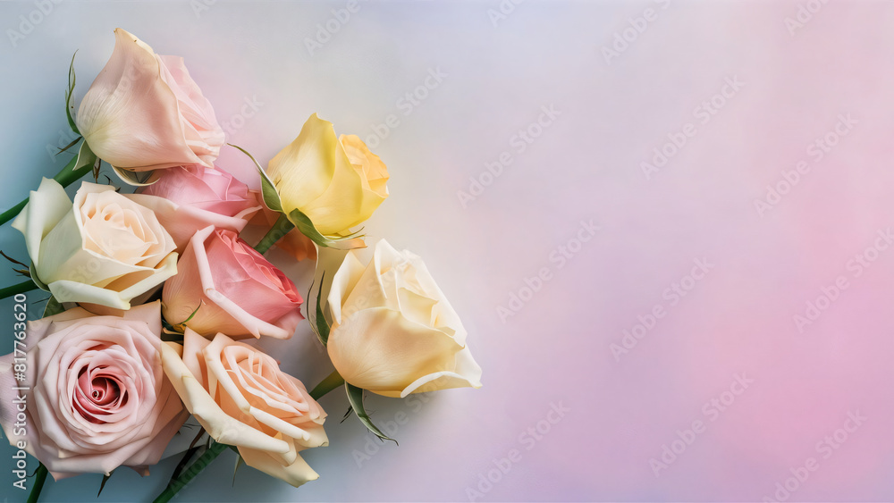 several roses with one light color background naturally. several roses with one light color background naturally.