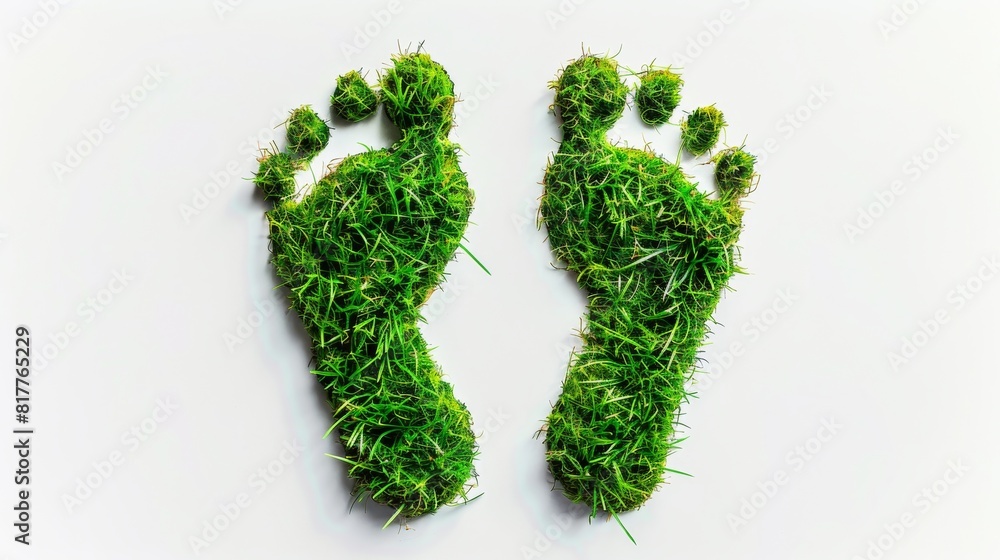 The image is a creative representation of a pair of feet made out of grass. The idea behind this image is to convey the importance of environmental sustainability and the need to protect our planet The image is a creative representation of a pair of feet made out of grass. The idea behind this image is to convey the importance of environmental sustainability and the need to protect our planet