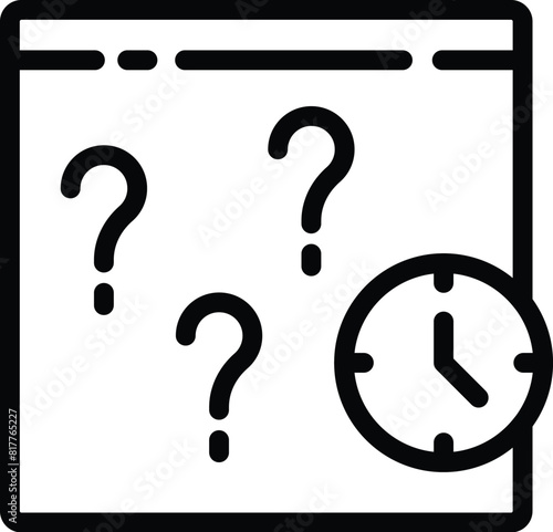 Frequently asked issues icon outline vector. Problem solving website section. Express FAQ support