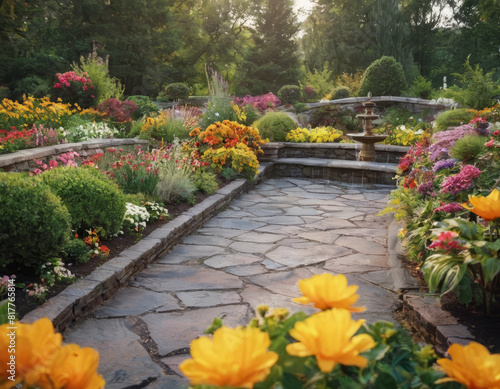 La panchina, circondata da fiori colorati, è un invito a sedersi e lasciarsi ispirare dalla natura.
 photo