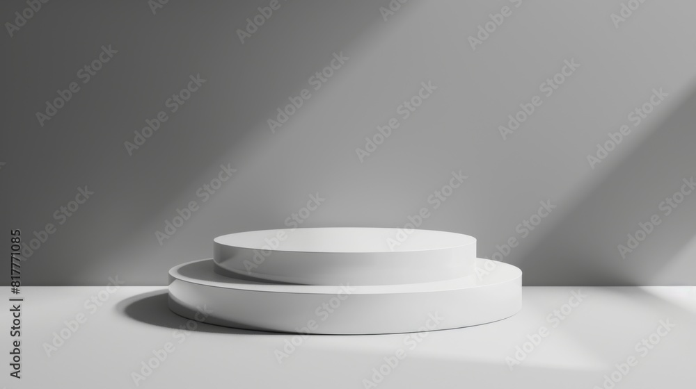 White podium white background 3d render White podium white background 3d render