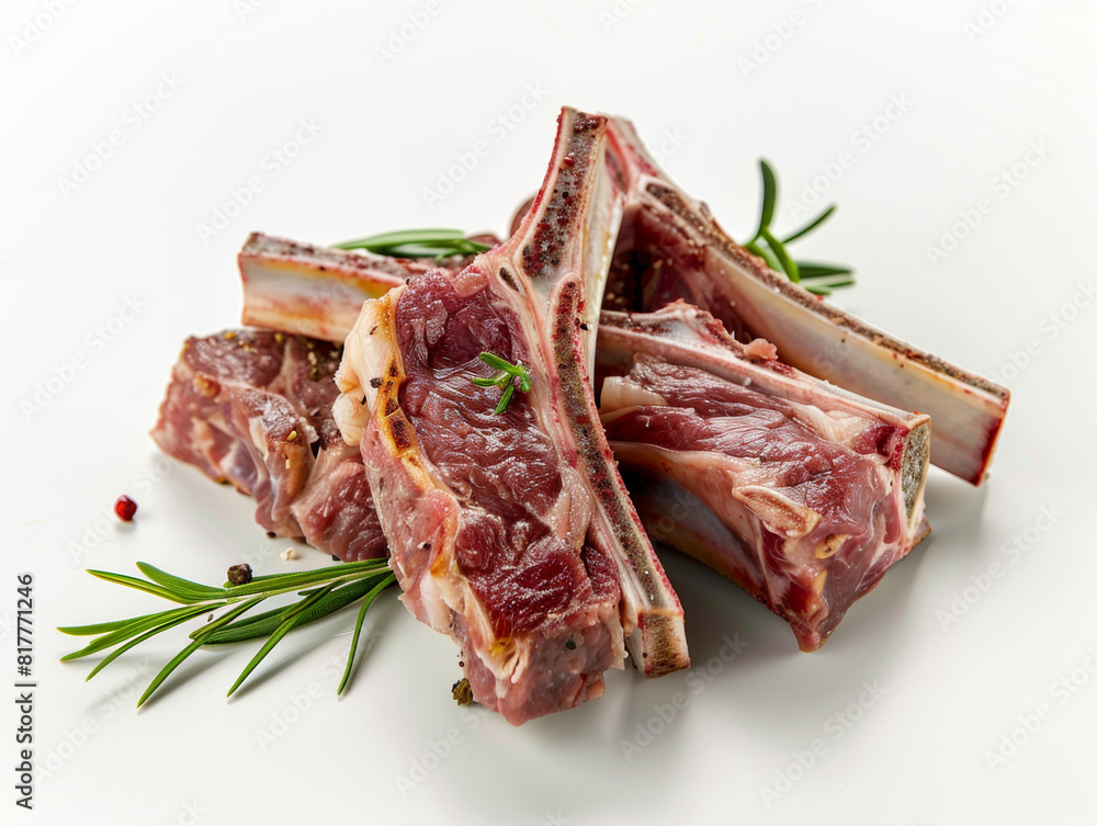 A pile of meat with herbs on top A pile of meat with herbs on top
