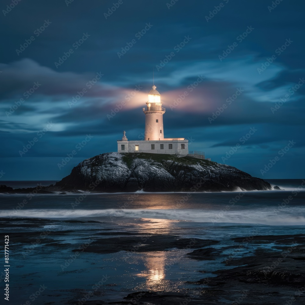 lighthouse on the coast of the sea lighthouse on the coast of the sea