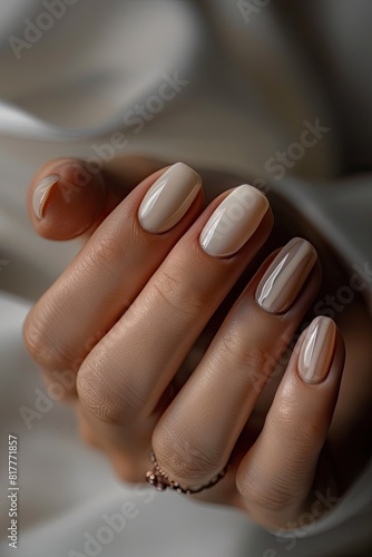 close-up of a woman s hand with a beautiful manicure. selective focus