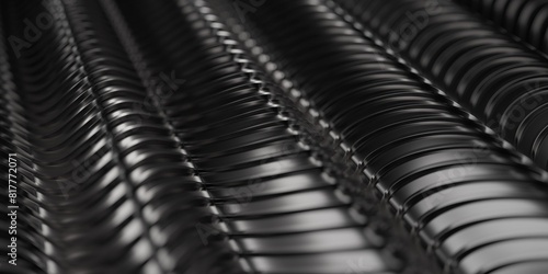 Dark shiny steel stripes. Metallic wavy background