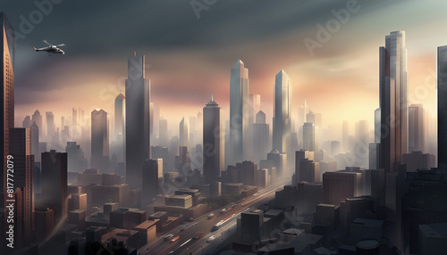 Urban skylines, dijital art style  © abu