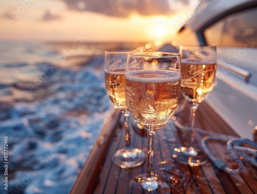 Joyful Summer Fun on the High Seas. Friends Relaxing on a Yacht  Enjoying Champagne and Sunshine on a Hot Summer Day. High-Quality  High-Resolution Background Ideal for 4K Wallpapers  Digital Art  and