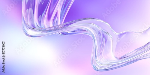 Transparent clear colorful glass or liquid waves. Neon pattern abstract background