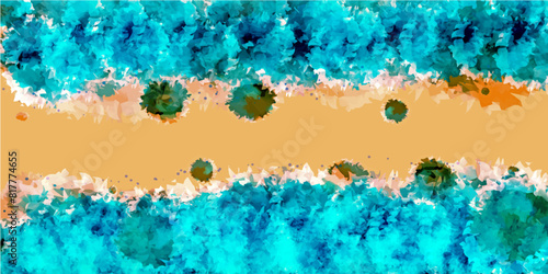 Mystical Colorful Frozen Forest River