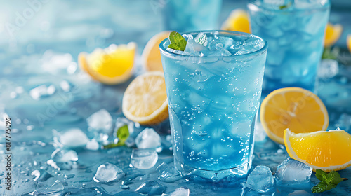 Refreshing Summer Drink with Ice Cubes