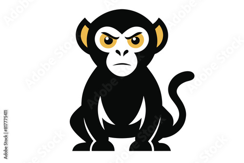 monkey Silhouette Design with white Background and Vector Illustration