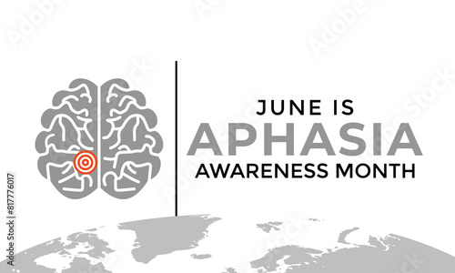 Vector illustration of Aphasia Awareness Month in June. Banner poster  flyer and background design. flat design.
