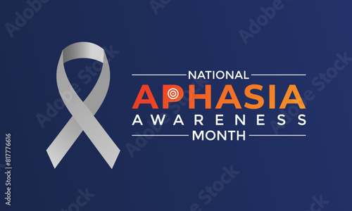 Vector illustration of Aphasia Awareness Month in June. Banner poster, flyer and background design. flat design.