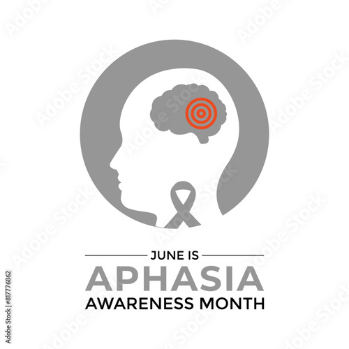 Vector illustration of Aphasia Awareness Month in June. Banner poster, flyer and background design. flat design.