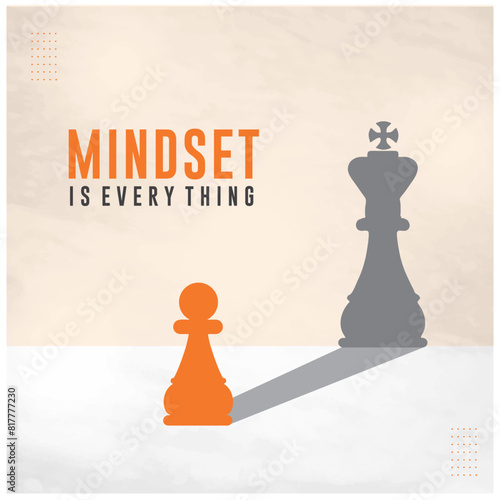 Mindset, Motivational, inspirational Quotes Vector Design Template