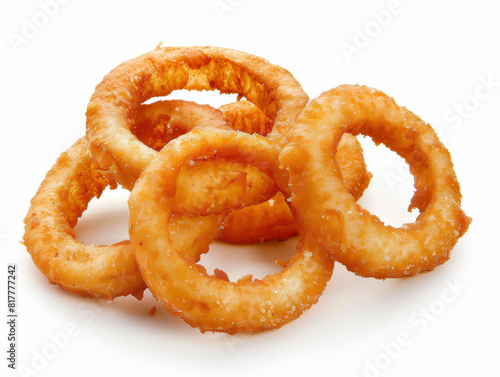 A pile of fried onion rings