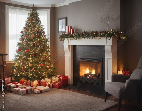 Scintille natalizie e regali sotto l'albero
