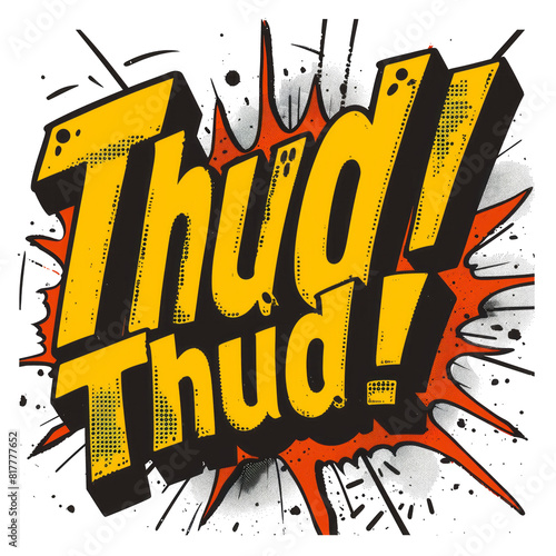 Comic Book Sound Effect- Thud! on transparent background