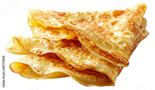 Golden folded crepes, cut out - stock png.