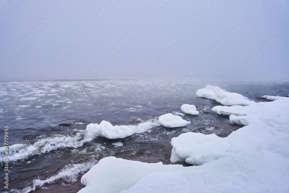 Winter storm in Emasalo Island in cold January morning Winter storm in Emasalo Island in cold January morning