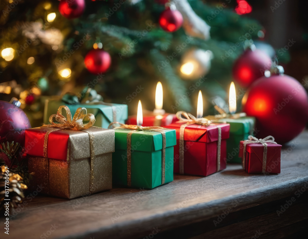Brillante albero natalizio: festa di luci e decorazioni
