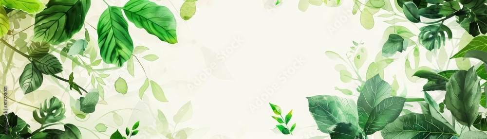 The creative template of a medical conference poster is delicately framed by watercolor illustrations of herbal elements, blank frame template sharpened with large copy space The creative template of a medical conference poster is delicately framed by watercolor illustrations of herbal elements, blank frame template sharpened with large copy space