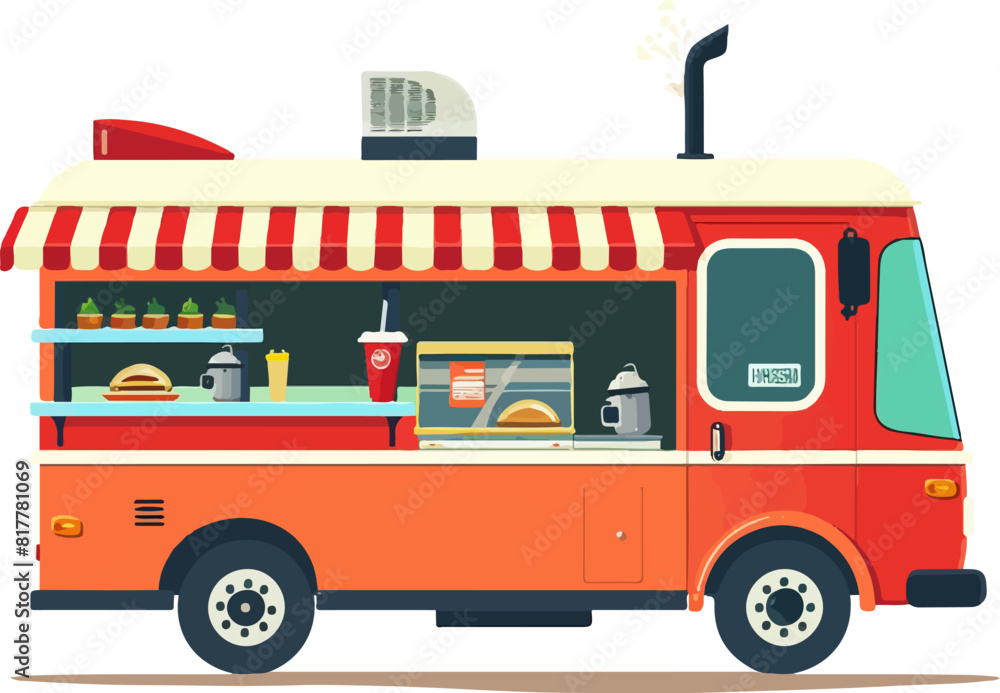 custom made wallpaper toronto digitalillustration of food truck in vectorial