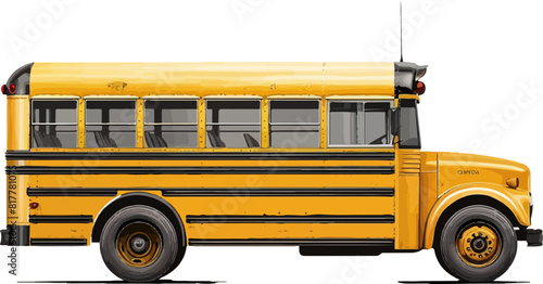 illustration of yellow school bus vectorial 