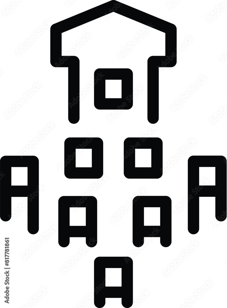 Minimalistic design of an arrow pointing upwards, styled in a modern geometric layout