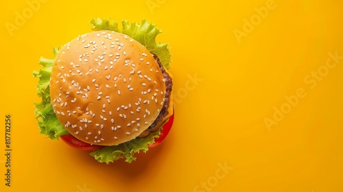 Wallpaper Mural veggie burger, copy space. burger day background concept Torontodigital.ca