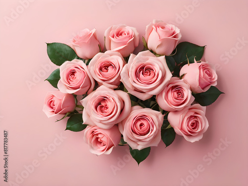 Elegant Beauty: The Timeless Appeal of Pink Roses in a Stunning Bouquet.
