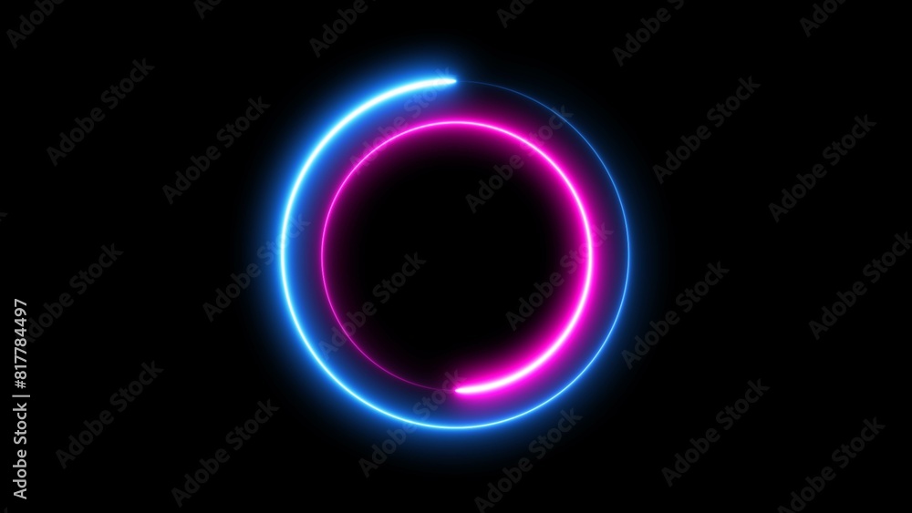 Abstract beautiful colorful neon circle frame loading icon on black background. neon circle frame loading icon background. Abstract beautiful colorful neon circle frame loading icon on black background. neon circle frame loading icon background.