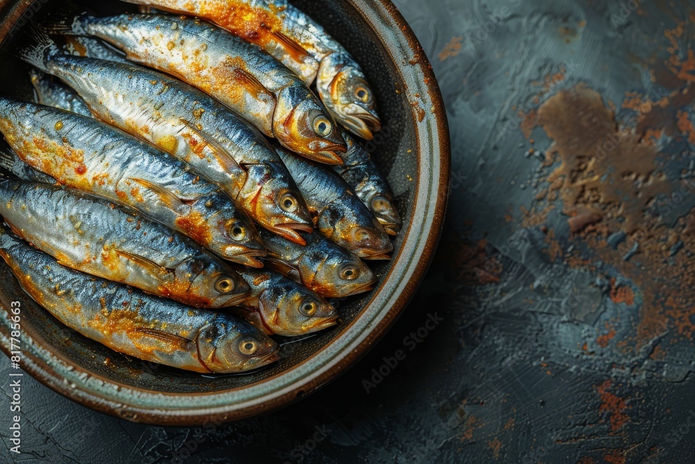 Sardines arranged in a can, perfect for canned food product advertisements. Sardines arranged in a can, perfect for canned food product advertisements.