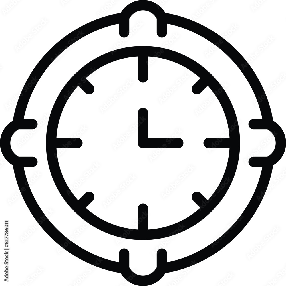 Minimalistic and contemporary black and white vector illustration of a simplistic clock icon design for efficient time management and tracking Minimalistic and contemporary black and white vector illustration of a simplistic clock icon design for efficient time management and tracking