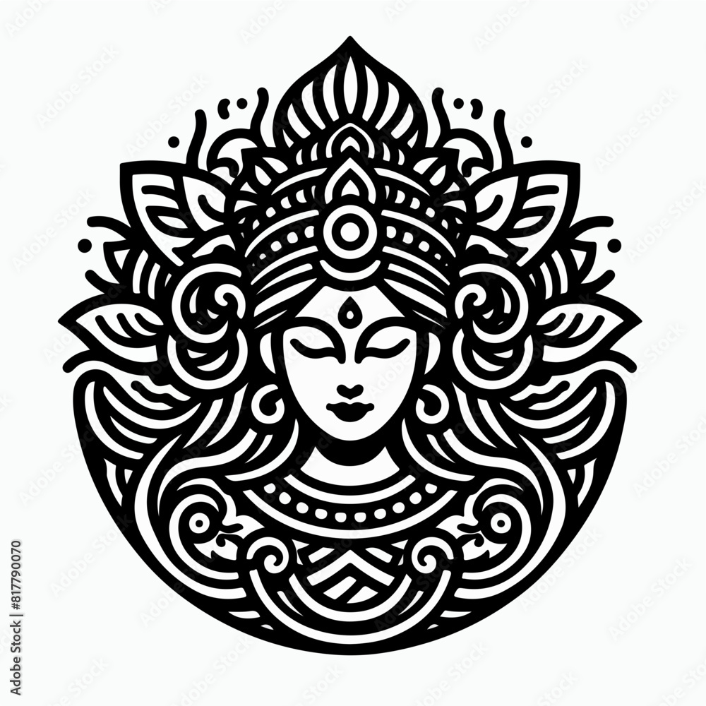 Chinese Goddess Nuwa vector sticker tattoo logo icon nugua