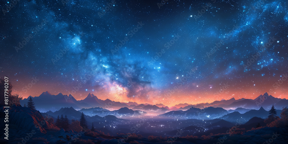 Fototapeta premium View of a night sky filled with stars and the Milky Way