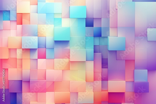 Abstract Multicolored Geometric Pattern with Gradient Squares.